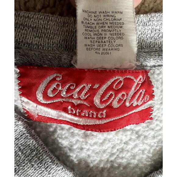 Vintage Coca Cola Sweatshirt Dress Pullover V Neck 90s - Picture 9 of 9